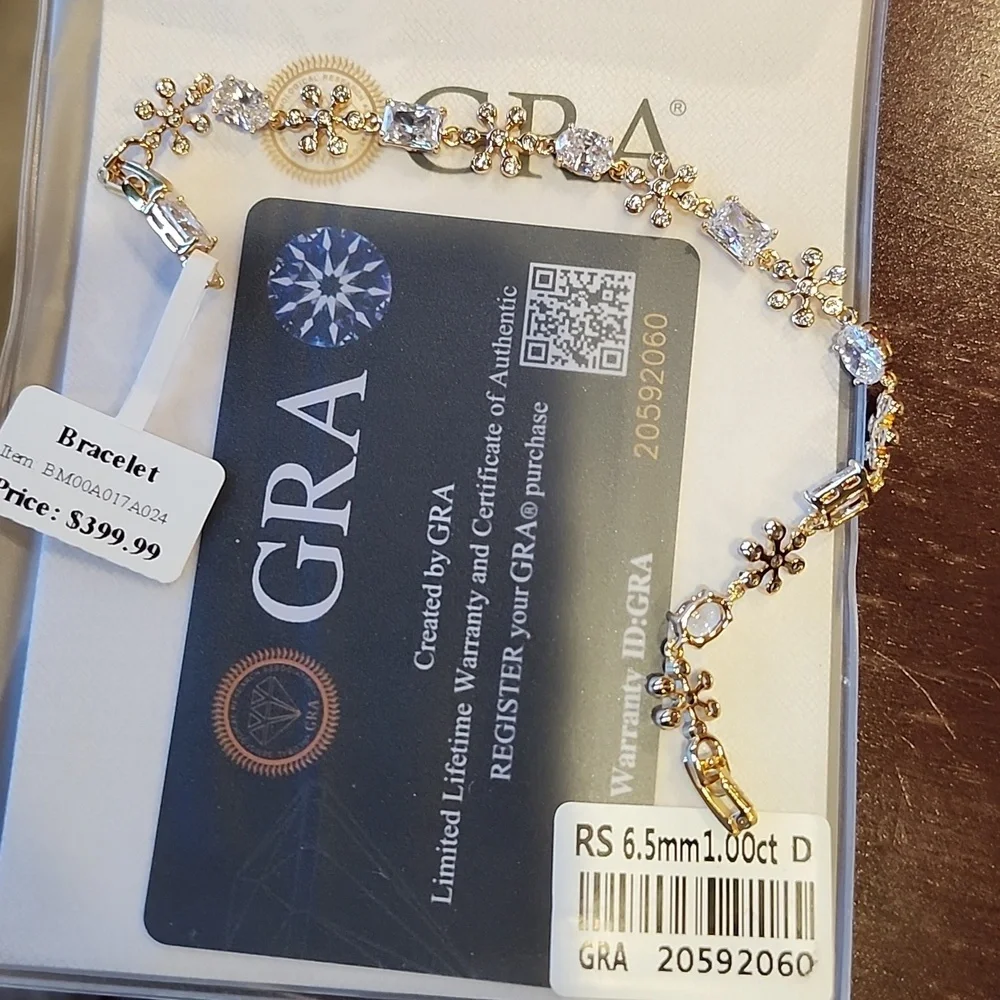 Dazzling Gold and Silver Moissanite Snowflake And Cz Bracelet #35 - Picture 4 of 4